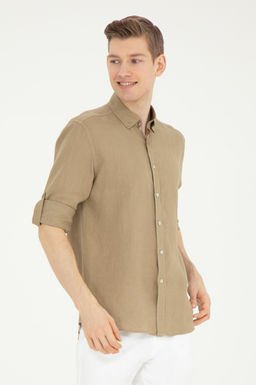 Мужская рубашка цвета хаки с длинным рукавом - U.s. polo assn фото 17