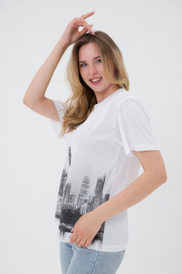 Футболка из кулирки унисекс Город белый макс - Амадэль фото 7