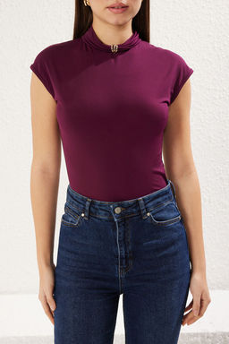 TRENDYOLMILLA Murdum Aksesuar Detayl? Fitted/Vucuda Oturan Esnek Orme Body TWOSS25BD00000 фото 11