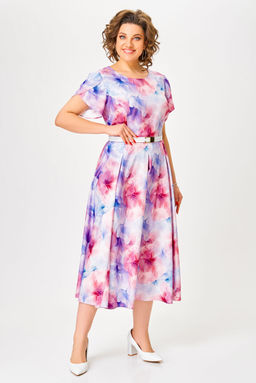 Платье Swallow 829 Принт Розово-голубые цветы фото 11