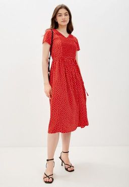 Платье-миди в мелкий горошек - Incity фото 2
