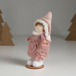 Кукла интерьерная Девочка в тёплом розовом платьишке 5,5х5,5х13,5 см - Simaland фото 2