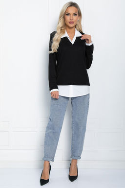 Пуловер На высоте (черный) Б11660 - Lt collection фото 4