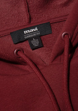 Mavi Logo Bask?l? Kapusonlu Bordo Sweatshirt  фото 7