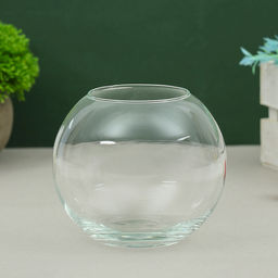 Ваза для цветов «Кюгель-2», шаровая, 950 мл, d=7.5 см, 11×11 см, стекло, прозрачная