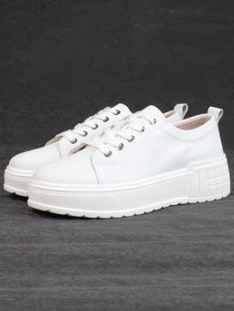 05-PDD200-1 WHITE Кроссовки женские (натуральная кожа)