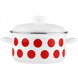 Горох красный Кастрюля эмалированная 3л, форма цилиндрическая, металлическая крышка (Россия) - Домашняя мода фото 2