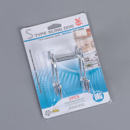 Цена за 2 шт. Крючок для рейлинга двойной, d=2.5 см, 6 см, хромированный