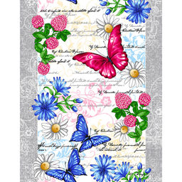 Баттерфляй Скатерть-дорожка на стол набивная 50х148см, 231г/м2, хлопок 100%, Домашняя мода (Россия)