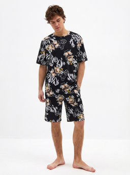 Пижама мужская кулирка с шортами "ЧЕЛСИ" МИШКИ ЧЕРНЫЙ