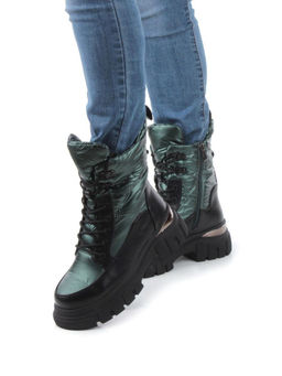 02-FAR137-3Z GREEN/BLACK Дутики женские (искусственная кожа, плащевая ткань, шерсть) - Фабричный китай фото 2