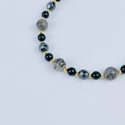 Браслет регулируемый (на защиту) из Яшмы, Турмалина и Гематита - Радуга самоцветов фото 4