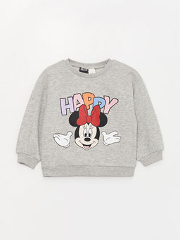 Bisiklet Yaka Minnie Mouse Bask?l? K?z Bebek Sweatshirt ve Tayt 2li - Waikiki фото 2