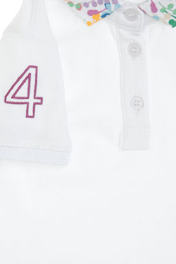 K_z _ocuk Beyaz Polo Yaka Ti__rt Sepette S_rpriz _ndirim - U.s. polo assn фото 5