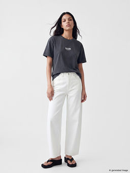 New York Bask?l? Oversize Kad?n Ti??rt