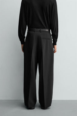 WIDE-LEG PLEATED TROUSERS - Zara фото 3