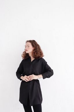 Базовая удлинённая рубашка свободного силуэта - Martichelli фото 15