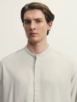 Рубашка regular fit со льном / Zarina  фото 6