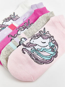 Desenli K?z ?ocuk Patik ?orap 5li