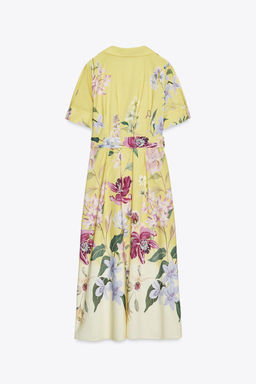 FLORAL PRINT MIDI DRESS WITH BELT - Zara фото 6