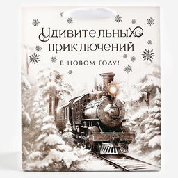 Пакет подарочный новогодний ламинированный «Приключений в новом году», тиснение, ML 23×27×11.5 см