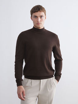 Yar?m Bal?k?? Yaka Erkek Triko Kazak