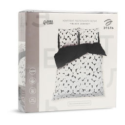 Постельное бельё Этель дуэт Black leaves 143х215 см 2 шт, 220х240 см, 70х70 см 2 шт, поплин, 125 г/м2  фото 5