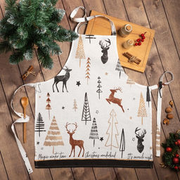 Фартук Доляна X-Mas 60х65см, 100%хл, рогожка 164 г/м2