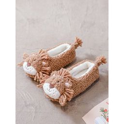 Тапочки Львёнок коричневые с задником