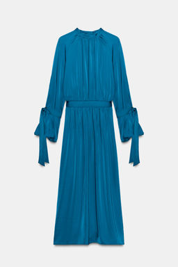 SATIN MIDI DRESS WITH BOWS - Zara фото 7