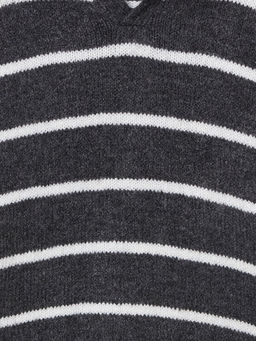 Bisiklet Yaka ?izgili Erkek Bebek Triko Kazak