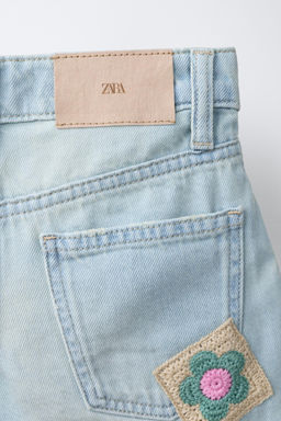 BERMUDA DENIM PARCHES CROCHET / Azul claro - Zara фото 4