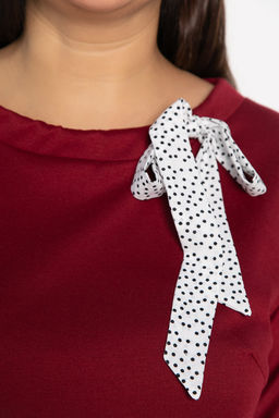 Блуза Федерика (бордово-белая) Б14997-18М