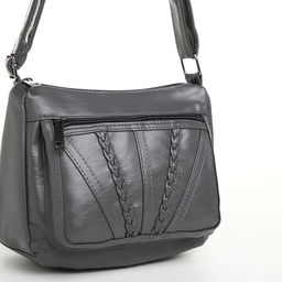 Сумка женская, среднего размера, кросс-боди, на молнии, 20×8.5×15 см, серая