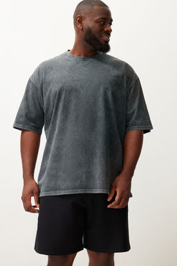 Premium Buyuk Beden Oversize/Genis Kesim Soluk Efekt %100 Pamuklu T-Shirt TMNSS23BF00000