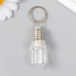 Цена за 12 шт. Фонарик - брелок для ключей на кольце «Прозрачная лампа дуги», мигает, 2.5×6 см