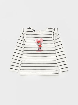 Bisiklet Yaka Uzun Kollu Mickey Mouse Bask?l? K?z Bebek Ti??rt 2Li - Waikiki фото 2