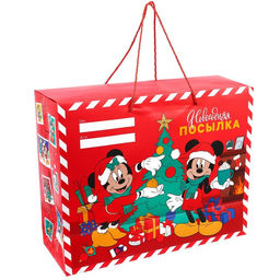 Пакет-коробка, 19 х 40 х 50 см Новогодняя посылка, Микки Маус - Disney фото 3