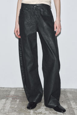 ZW COLLECTION CRACKLED LOW-RISE BARREL JEANS - Zara фото 2