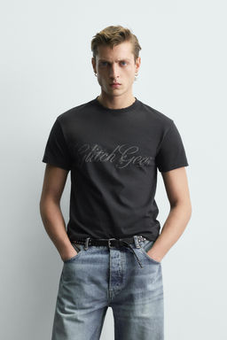 WASHED SLOGAN CROPPED FIT T-SHIRT - Zara фото 9