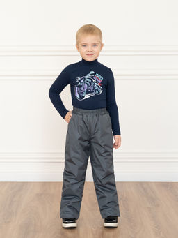 Джемпер-водолазка темно-синяя рисунок мотоцикл 645п (128, 64)