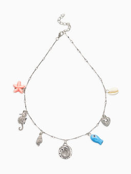 Колье «Морской вайб», L=40 см, цветное в серебре