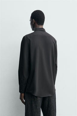 Рубашка Zara CAMISA SLIM FIT черная