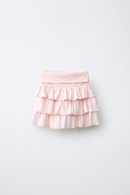 FALDA BERMUDA VOLANTES CINTURA VUELTA / Rosa pastel - Zara фото 6