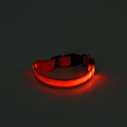 Ошейник с подсветкой размер L, ОШ 45-52 х 2,5 см, 3 режима свечения оранжевый - Пижон фото 2