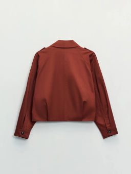 Хлопковая укороченная куртка с ремнем ZR2604102204-21 / Zarina  фото 8