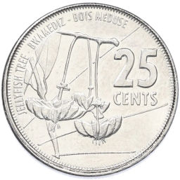 Монета 25 центов 2016 года Сейшелы
