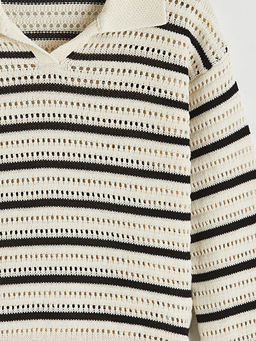 Polo Yaka K?z ?ocuk Triko Kazak