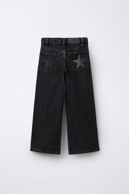 WIDE-LEG JEANS WITH SPARKLY STARS - Zara фото 2