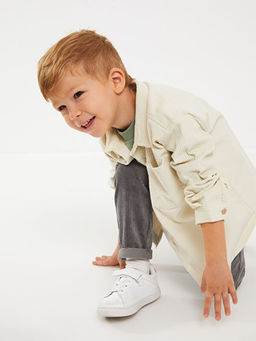 Uzun Kollu Basic Erkek Bebek Kadife G?mlek